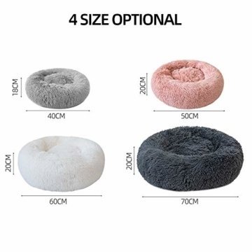Decdeal Haustierbett für Katzen und Hunde Rundes Plüsch Hundebett Katzenbett in Doughnut-Form Farbe und Größe Optional - 7