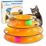 flipAlpha Katzenspielzeug - Dreifache Kugelbahn zur Beschäftigung für die Katze - interaktives Katzenspielzeug - 1