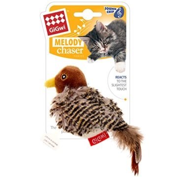 GiGwi 7020 Elektrisches / Interaktives Katzenspielzeug Melody Chaser Vogel mit bewegungsabhängigen Geräuschen, zur Beschäftigung - 3