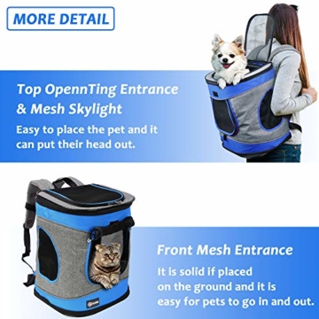 Pawsse Dog Backpack Pet Carrier Rucksack für Katzen und Hunde bis 15 Pfund Outdoor Travel Carrier für Haustiere Wandern, Walken, Radfahren & Outdoor 16