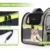 Pecute Haustier Rucksäcke für Hund und Katzen mit Front Opening Transparente Fenstertaschen,Tragbare und Erweiterbare Outdoor Faltbarer Raum Tragetasche Grau(maximale Last 6kg) - 7