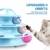 Pecute Katzenspielzeug Katze Toys 4 Turm und 4 Bälle mit Katzenminze Bälle/Glühende Bälle/Katzenangel Maus (Blau) - 5