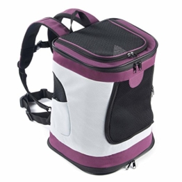 Petcomer SBC5148 Haustiertragetasche für Hunde und Katzen Faltbarer Rucksäcke gut für Wander-Kampagne Tägliche Verwendung, Einheitsgröße, Purple - 1