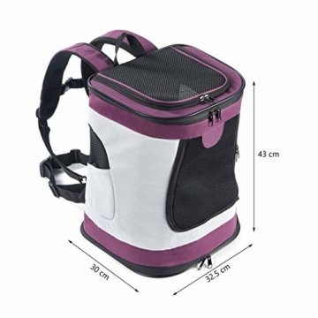 Petcomer SBC5148 Haustiertragetasche für Hunde und Katzen Faltbarer Rucksäcke gut für Wander-Kampagne Tägliche Verwendung, Einheitsgröße, Purple - 6