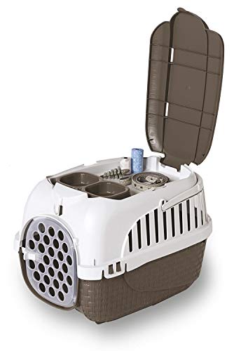 PETGARD Transportbox Hundebox Katzenbox Maxy Tour 59 x 38 x 37 cm inkl. gratis Napf braun - 2