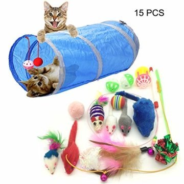 PietyPet Katzenspielzeug, Katze Toys Variety Pack, Spielzeug für Katzen Kitty 15 Stück - 5