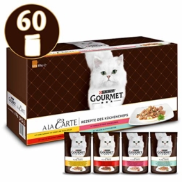 PURINA GOURMET A la Carte Katzenfutter nass, Sorten-Mix, 60er Pack (60 x 85g) - 1