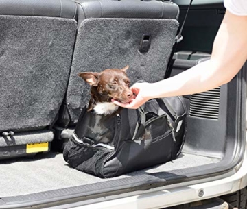 Sweetypet Hundetasche: Hand- & Auto-Transporttasche für Haustiere bis 8 kg, Größe M, schwarz (Transporttasche Katze) - 2