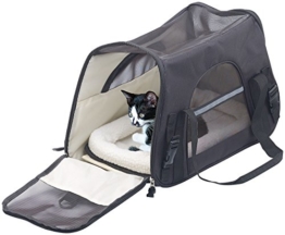 Sweetypet Hundetasche: Hand- & Auto-Transporttasche für Haustiere bis 8 kg, Größe M, schwarz (Transporttasche Katze) - 1