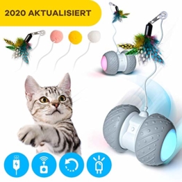 Ventvinal Katzenspielzeug Elektrischer Interaktives Ball,Automatischer Drehender Katzenball mit USB-Aufladung des LED-Lichts,Katzen Roller Ball Intelligenzspielzeug für Cat Haustiereignung - 1