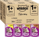 Whiskas 1 + Katzenfutter , Geflügel-Auswahl in Gelee, 120 x 100g - 1