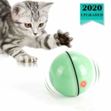 WWVVPET Interaktives Katzenspielzeug Ball mit LED-Licht, selbstdrehender 360-Grad-Ball, wiederaufladbares interaktives USB-Katzenspielzeug, zur Stimulierung des Jagdtriebs Lustiges Jäger-Spielzeug - 1